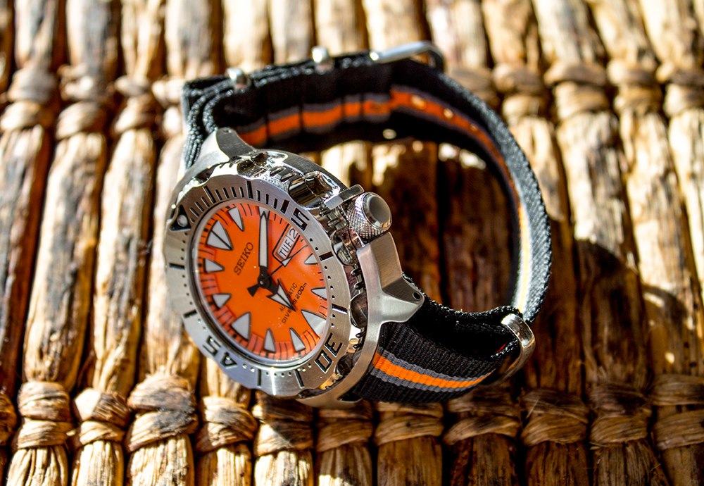 Seiko Orange Monster (SRP309) received a lighter look to NATO strap.