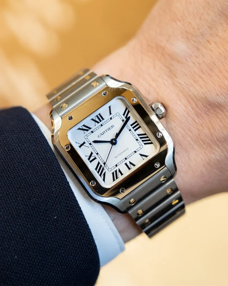 Santos de Cartier in steel-gold.